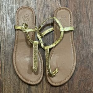 Gold Strappy Sandals